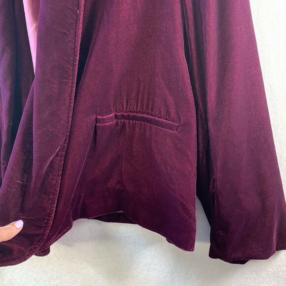 Womens Velvet Open Front Cardigan Jacket Sz 1X Wine Red Whimsigoth Witchy Event - Picture 3 of 13